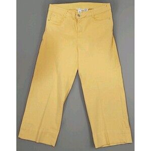 Skye’s The Limit Women 10 Yellow Wide Leg Crop Jeans Stretch Coastal Grandma Y2K